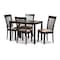 Baxton Studio Minette Sand Upholstered Espresso Finished Wood 5-Piece Dining Set 153-9397-8026 - alternate 1